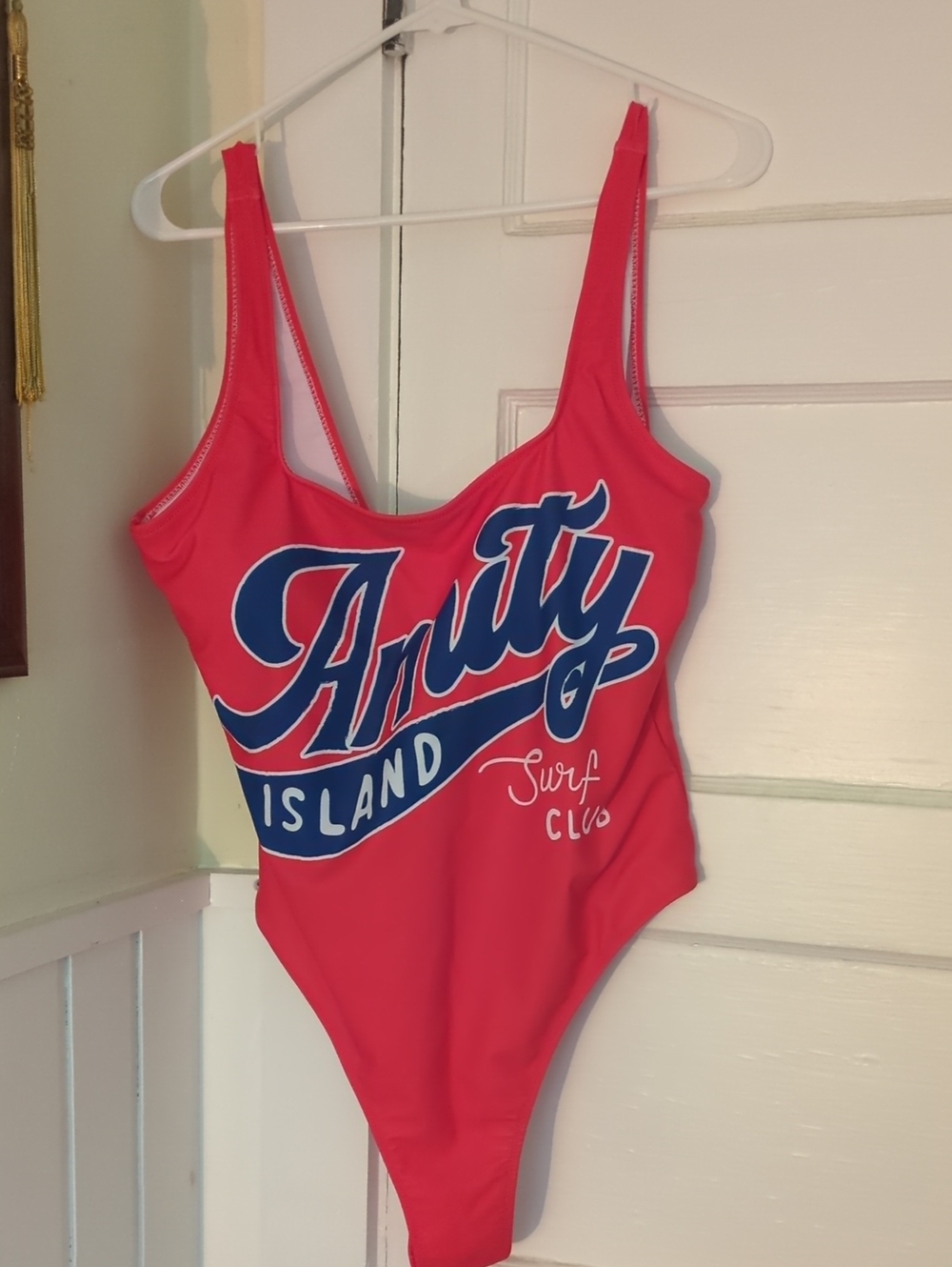 Cakeworthy Jaws Amity Island  One-Piece Swimsuit - Red with Navy Logo